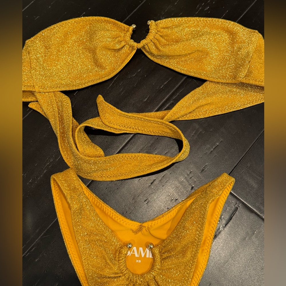 SAME Gold Shimmer Bikini Set - Sparkle Two-Piece